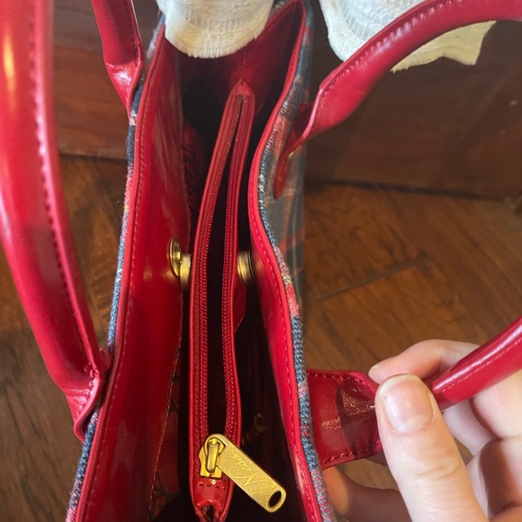 NESS Red Plaid Handbag Edinburgh - Picture 3 of 9